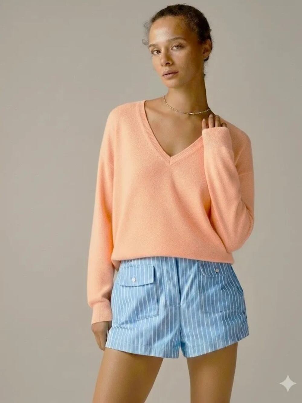 J.Crew Oversized featherweight cashmere V-neck sweater